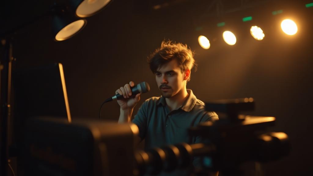 B-roll camera angle example for an AI studio portrait