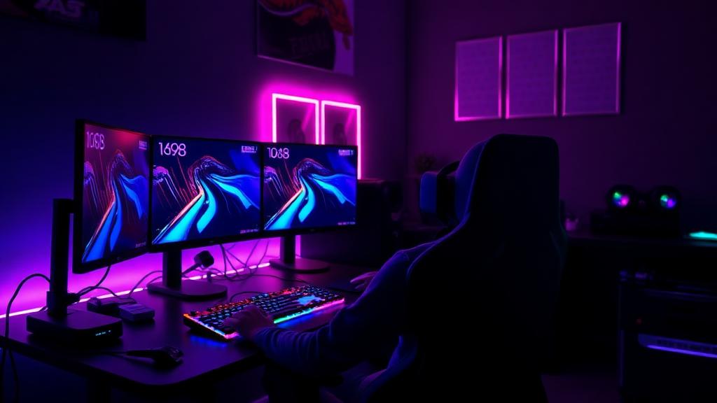 Example Neon Gaming AI creator studio portrait